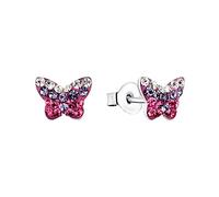 amor Orecchini a perno in Argento 925 Orecchini da bambina in Argento 925, con vetro, 0,6 cm, Argento, farfalla, Fornito in confezione regalo per gioielli
