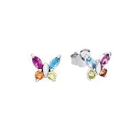 AMOR - Orecchini Bambini - Unisex in Argento 925 - con Zircone e Vetro - Orecchino a Perno a Farfalla - AMR-E0072