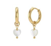 AMOR - Orecchini da donna in acciaio inox, placcati oro/dorato, a forma di cuore, AMR-E0047