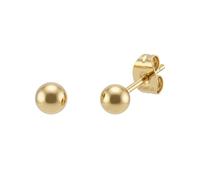 AMOR - Orecchini da donna in acciaio inox, placcati oro/oro, a sfera, AMR-E0046