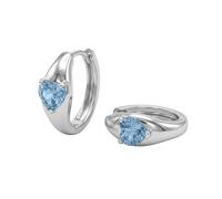 AMOR - Orecchini da donna in argento 925, con zirconi, orecchini a cerchio a forma di cuore, AMR-E0108