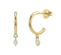 AMOR - Orecchini da Donna in Argento 925 - Placcato Oro/Dorato - con Zircone - Creoli - AMR-E0040