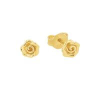 amor - Orecchini da Donna in Argento 925 - Placcato Oro/Dorato - Orecchino a Perno a Rosa - AMR-E0125
