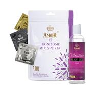 AMOR Mix Special Preservativi + PlayGel Natural Set 100 pz Preservativ