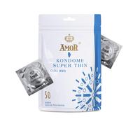 AMOR Preservativo Premium Super Thin extra sottili con spessore di 004 mm Ø 53