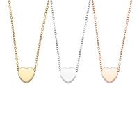 AMOR SPES 3 pezzi collana per le donne migliori amiche ciondolo collana set per madre figlia argento oro rosa oro acciaio inossidabile, Acciaio inossidabile