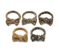 AMOR SPES 5pcs Tessuto Stampa Leopardo Farfalla Corda Dei Capelli Elastici Fasce Dei Capelli Cravatta per Le Donne Scrunchies Set Accessori Per Capelli