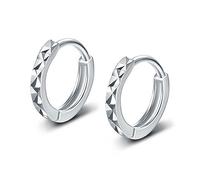 AMOR SPES Orecchini a cerchio in argento S925 per donne e uomini, in argento 925 con zirconia cubica, per compleanni e matrimoni, Argento