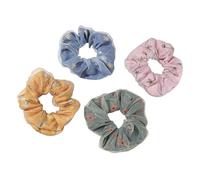 AMOR SPES Set di 4 elastici per capelli con stampa carina, accessori estivi per capelli da donna (fiore 1)