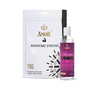AMOR Strong Preservativi + PlayGel Natural Set 100 pz Preservativi