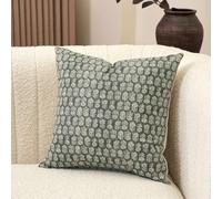 Amor Virisso Federa per cuscino con motivo floreale, 51 x 51 cm, neutra, decorativa, per divano, 1 pezzo, verde minerale