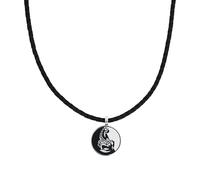 Amor x Collana Scorpions con ciondolo in acciaio inox, unisex, per uomo e donna, 45+5 cm, in confezione regalo, 45+5, Acciaio inossidabile Pelle, Nessuna pietra preziosa