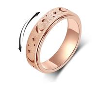 AmorArtSky Anello Spinner per Sollievo dall'Ansia Fidget: Anello Ansia per Donna Uomo Anello Spinner in Acciaio Inossidabile al Titanio 5 Colori