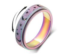AmorArtSky Spinner Ring per alleviare l'ansia Fidget: anello anti-ansia per Wo