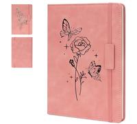 AmorBeBe Lined Journal Notebook for Women & Men, A5 Hardcover Leather Journal, 160 Pages with 100GSM Thick Paper, College Ruled for Writing, Travel, Work (Butterfly2026-5-4)