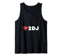 Amore 2 DJ Divertente Detto Cuore Rosso Amanti della Musica Canotta