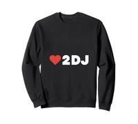 Amore 2 DJ Divertente Detto Cuore Rosso Amanti della Musica Felpa