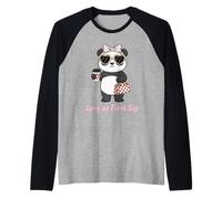 Amore al Primo sorso Panda Amante del caffè Carino San Valentino Maglia con Maniche Raglan