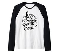 Amore Ancora L'Anima Edificante Versetto Bibbia Fede Cristiana Maglia con Maniche Raglan