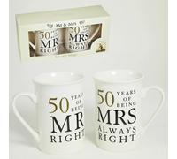 Amore Anniversario 50 Anni di Essere Mr Right Mrs Always Right Tazza Set