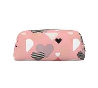 Amore astratto grafico leggero portatile in pelle con cerniera penna caso 20.5x5.5x8cm per ufficio viaggio trucco Storage Bag, Oro, Taglia unica, Portamonete