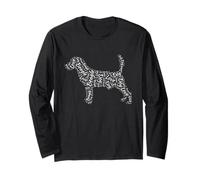 Amore Beagle Hound Cane Silhouette Parola Nuvola Pet Proprietario Maglia a Manica