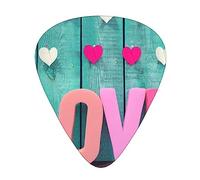 Amore Blu Legno Rosa Cuore Chitarra Plettro 12 Plettri Moda Personalizzato Bass Pick Durevole Chitarra Elettrica Plettri Accessori per Strumenti