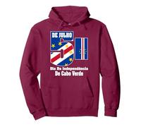 Amore Cabo Capo Verde con Capo Verde Bandiera Mappa Indipendenza Felpa con Cappuccio, Unisex per Adulti, Bordeaux, L