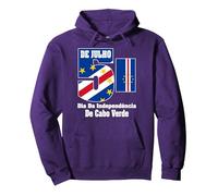 Amore Cabo Capo Verde con Capo Verde Bandiera Mappa Indipendenza Felpa con Cappuccio, Unisex per Adulti, Viola, M