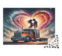 Amore camion romantico Puzzle 1000 Pezzi Idea Regalo Uomo Donna Coppia su camion al tramonto Giochi Educativo Sfida Regalo Intrattenimento Creativo Erwachsene Kinder Ab 8 Jahren 70x50cm