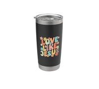 Amore come Gesù Cristo Fede Cristiano Retro Groovy Grafica Bicchiere termico in acciaio inox doppia parete