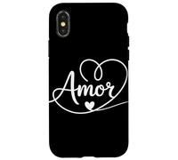 Amore con un cuore romantico ispirato al latino Love design Custodia per iPhone X/XS