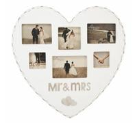 Amore Cornice Multi Aperture A Forma Di Cuore 45cm Mr & Mrs