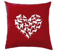 Amore Cuore Cani - Cuscino - Cane Animale Domestico Carino Razza Labrador