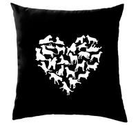 Amore Cuore Cani - Cuscino - Cane Animale Domestico Carino Razza Labrador