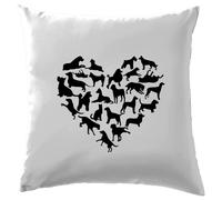 Amore Cuore Cani - Cuscino - Cane Animale Domestico Carino Razza Labrador