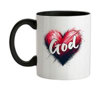 Amore Cuore Dio - Tazza IN Ceramica - Pregare Chiesa Love Gesù Religione Padre