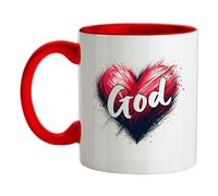 Amore Cuore Dio - Tazza IN Ceramica - Pregare Chiesa Love Gesù Religione Padre