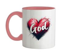 Amore Cuore Dio - Tazza IN Ceramica - Pregare Chiesa Love Gesù Religione Padre