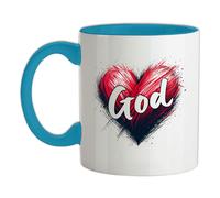 Amore Cuore Dio - Tazza IN Ceramica - Pregare Chiesa Love Gesù Religione Padre