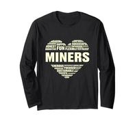 Amore Cuore Fatti Minatori Amante Mining Vita I Love To Mine Maglia a Manica