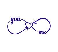 amore cuore infinito Adesivi murali in vinile 48x124cm È possibile modificare e aggiungere informazioni Blu scuro