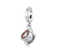 Amore cuore tazza da caffè ciondolo charm argento sterling 925 perla adatta per bracciale Pandora e collana da donna, keineKeine Größe verfügbar, Argento sterling, Zirconia cubica sintetica