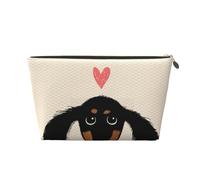 Amore del cucciolo di bassotto tedesco, Borsa per il trucco Borsa per cosmetici Borsa da toilette da viaggio portatile Borsa da toilette