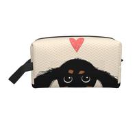 Amore del cucciolo di bassotto tedesco, Borsa per il trucco Borsa per cosmetici Borsa da viaggio portatile da viaggio Borsa per trucco Organizer