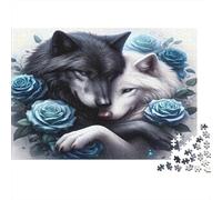 Amore del lupo Puzzle 1000 Pezzi Carta riciclata per adulti Puzzle per adulti Gioco difficile e stimolante Ottima idea regalo per creatività e regali 38x26cm/1000pcs