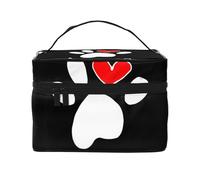 Amore della zampa dell'impronta del cane, Borsa per il trucco Borsa per cosmetici Borsa da toilette da viaggio portatile Astuccio per matite Astuccio da toilette
