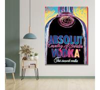 Amore Design Absolut Vodka - Andy Warhol - 50 x 70 cm - Stampa su Tela Canvas - Quadro