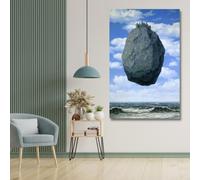Amore Design Il Castello dei Pirenei - René Magritte - 80 x 120 cm - Stampa su Tela Canvas - Quadro