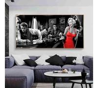 Amore Design Marilyn Monroe James Dean al Bar - 100 x 50 cm - Stampa su tela canvas